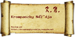 Krompaszky Nádja névjegykártya